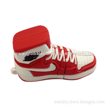 Custom sports shoe shape USB flash drive, made of soft PVC material, OEM orders are welcomeNew